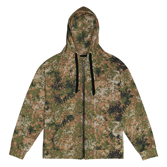 German Flecktarn Multi-terrain CAMO Unisex Zip Hoodie - 2XS