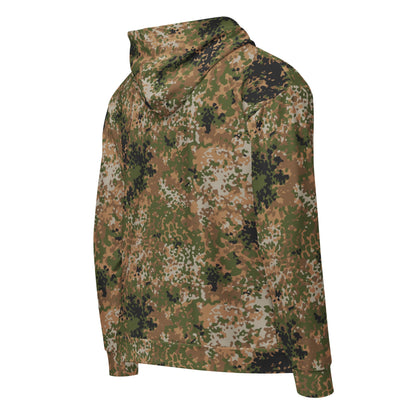 German Flecktarn Multi-terrain CAMO Unisex Zip Hoodie