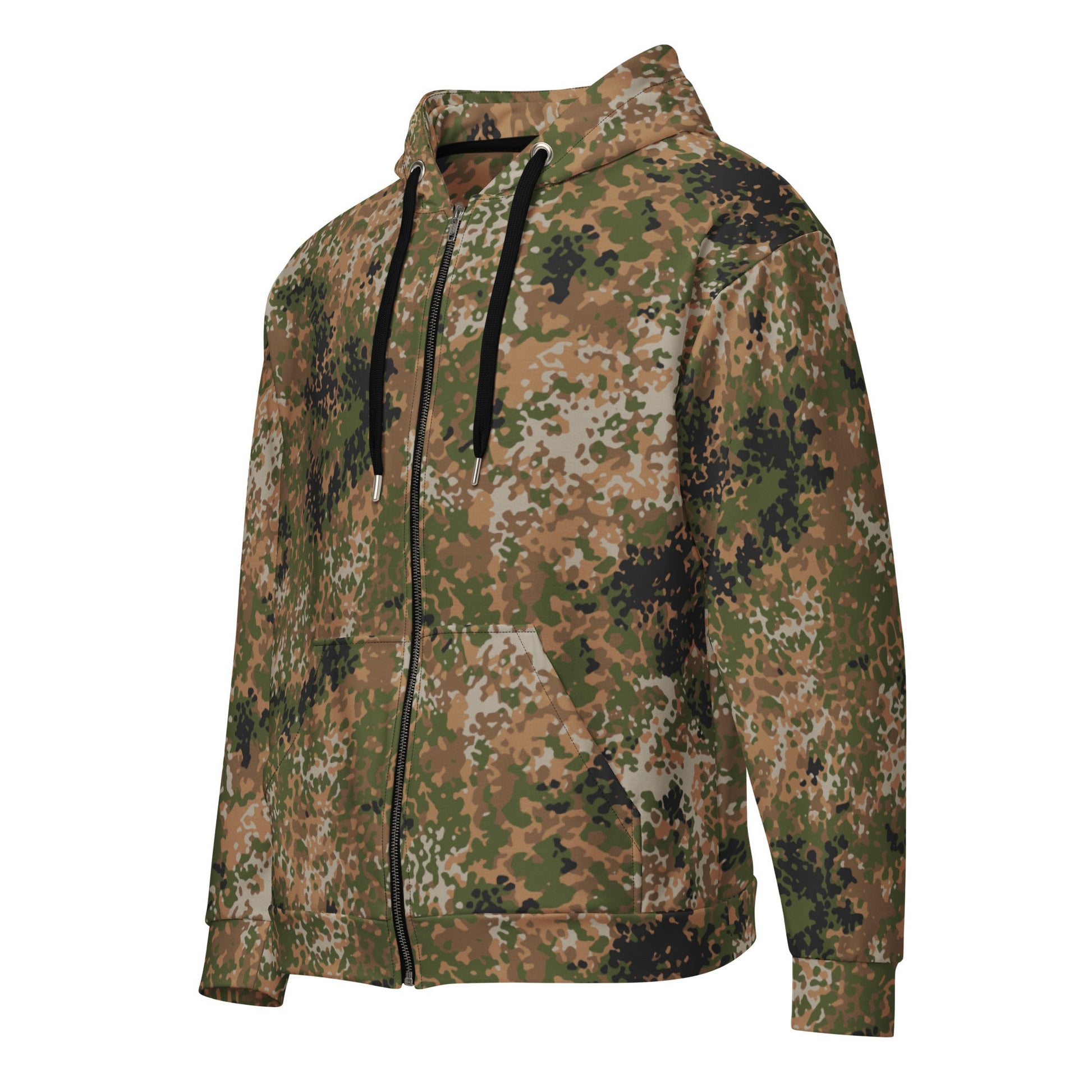 German Flecktarn Multi-terrain CAMO Unisex Zip Hoodie
