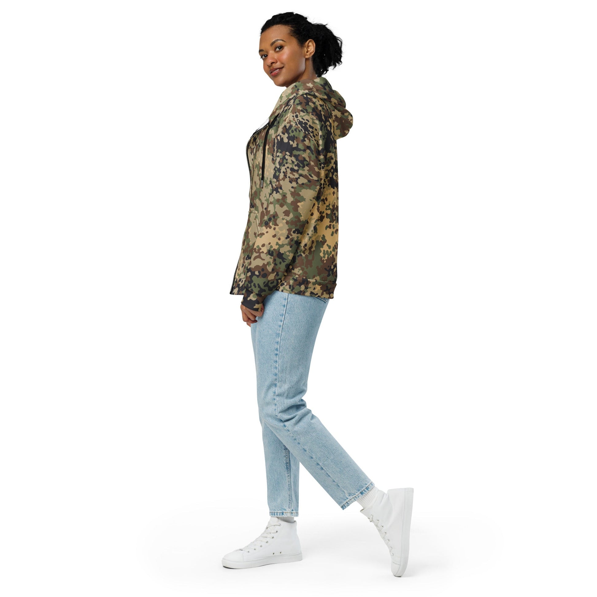 German Flecktarn Multi-terrain CAMO Unisex zip hoodie - Zip Hoodies