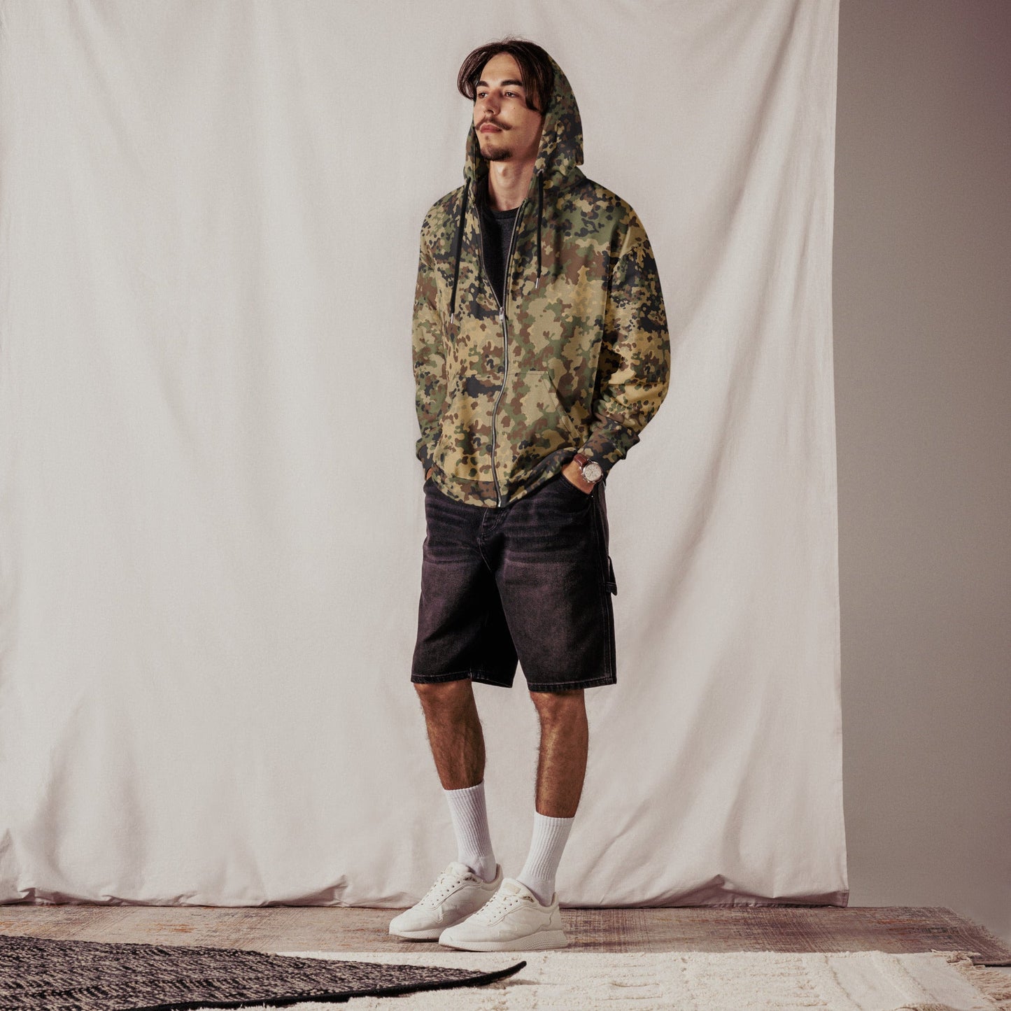 German Flecktarn Multi-terrain CAMO Unisex zip hoodie - Zip Hoodies