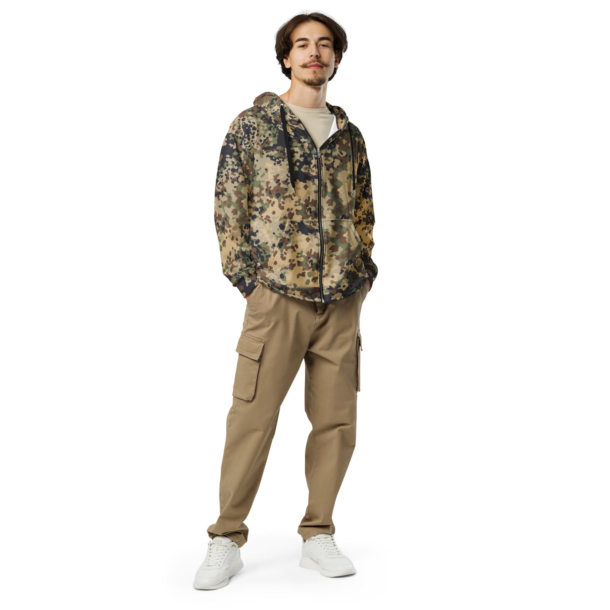 German Flecktarn Multi-terrain CAMO Unisex zip hoodie - Zip Hoodies