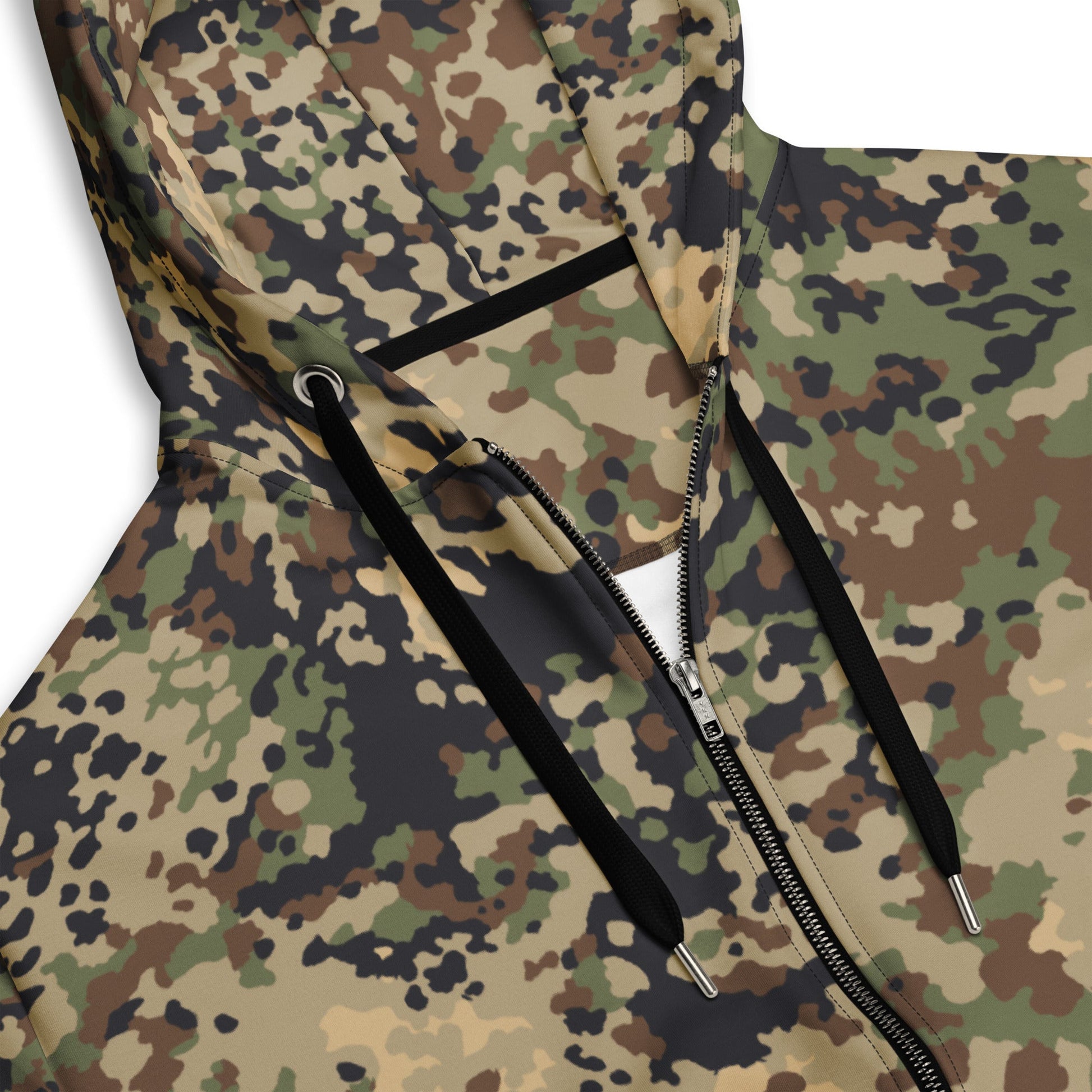 German Flecktarn Multi-terrain CAMO Unisex zip hoodie - Zip Hoodies
