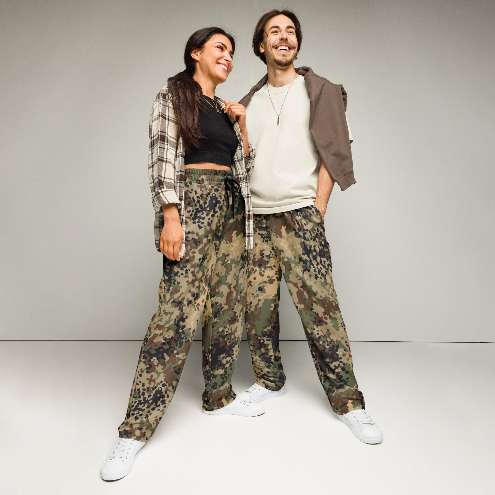 German Flecktarn Multi-terrain CAMO Wide-leg joggers - 2XS - Joggers