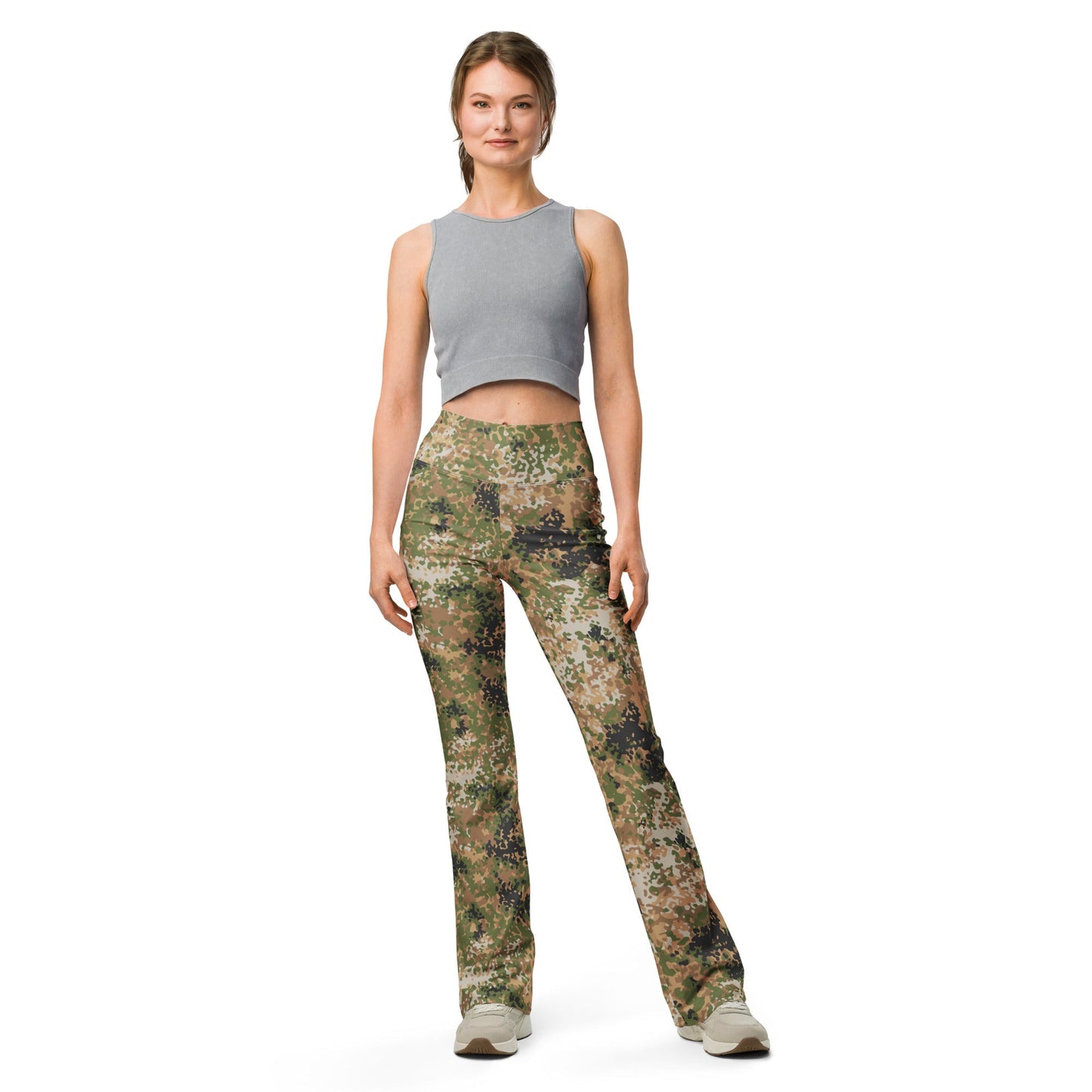 German Flecktarn Multi-terrain CAMO Womens Flare Leggings - 2XS