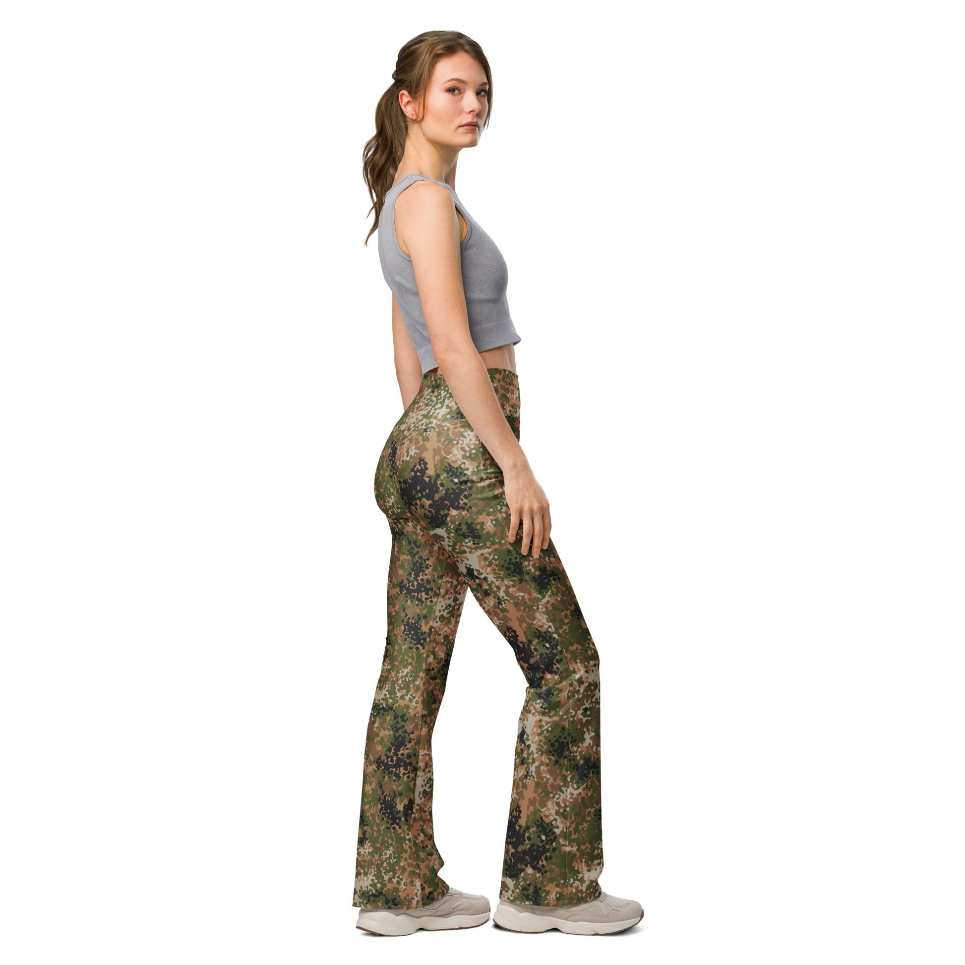 German Flecktarn Multi-terrain CAMO Womens Flare Leggings