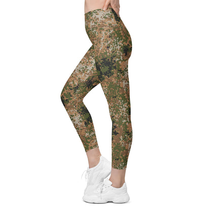 German Flecktarn Multi-terrain CAMO Womens Leggings with Pockets