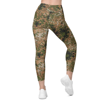 German Flecktarn Multi-terrain CAMO Womens Leggings with Pockets
