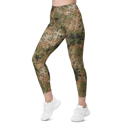 German Flecktarn Multi-terrain CAMO Womens Leggings with Pockets