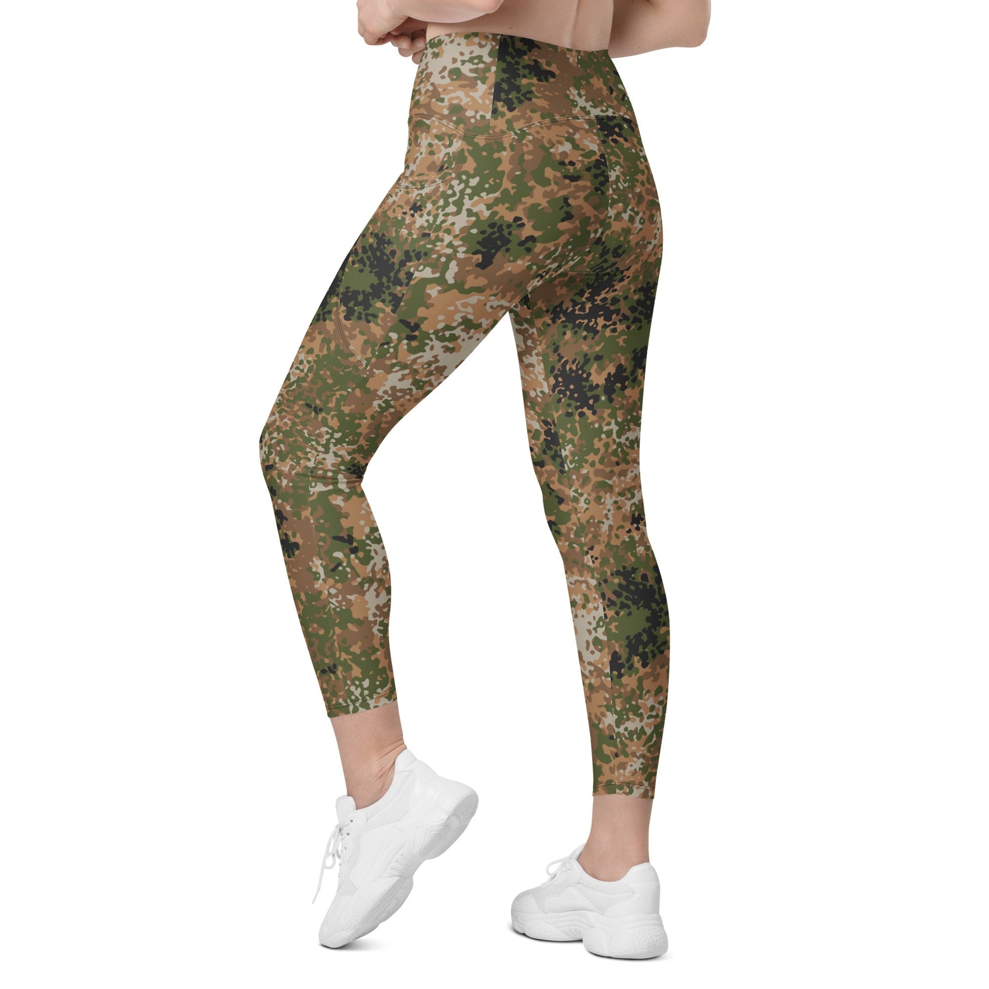 German Flecktarn Multi-terrain CAMO Womens Leggings with Pockets