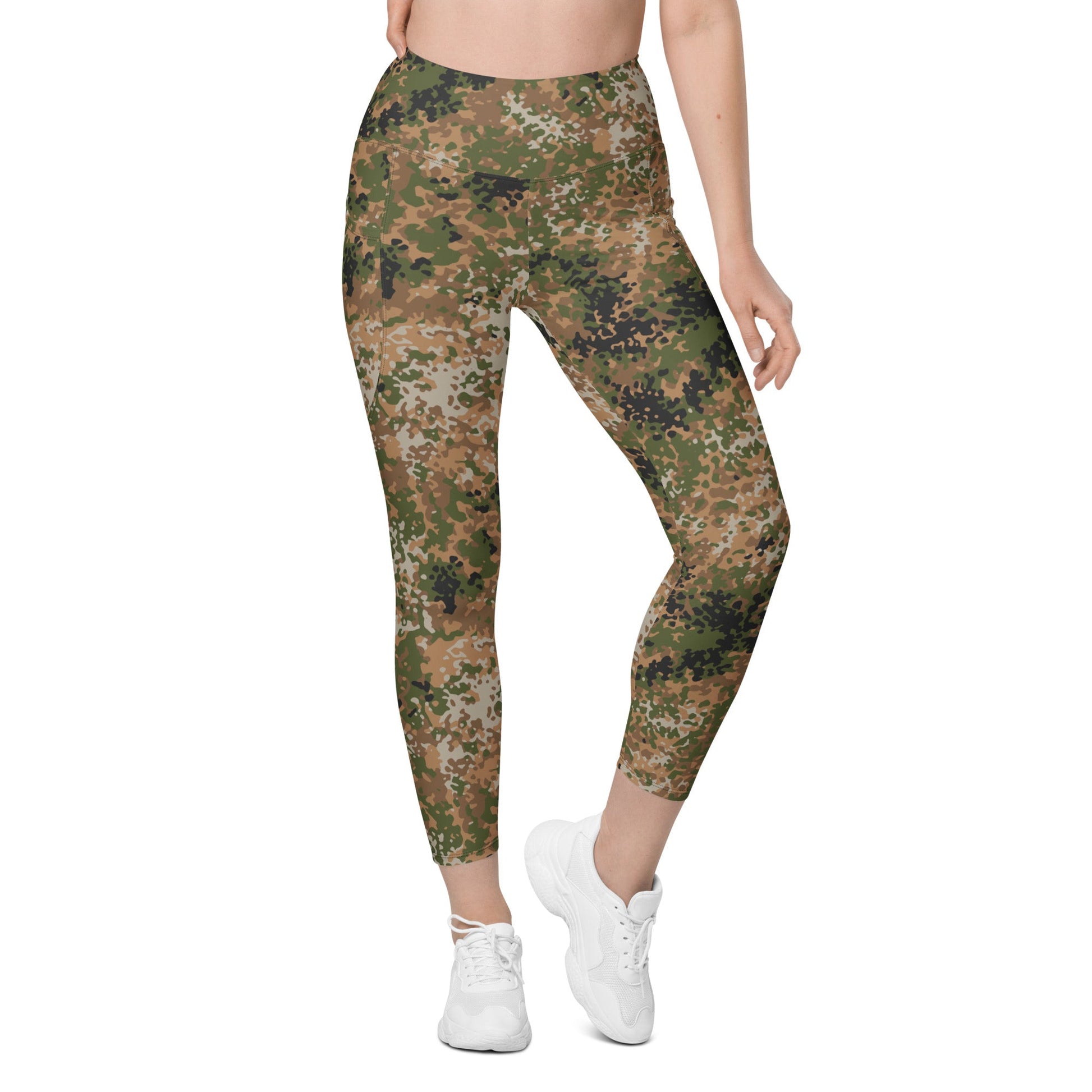 German Flecktarn Multi-terrain CAMO Womens Leggings with Pockets