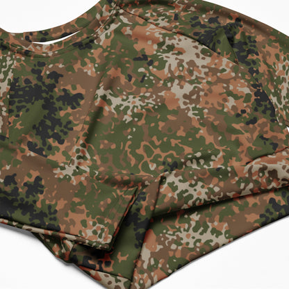 German Flecktarn Multi-terrain CAMO Womens Long-Sleeve Crop Top