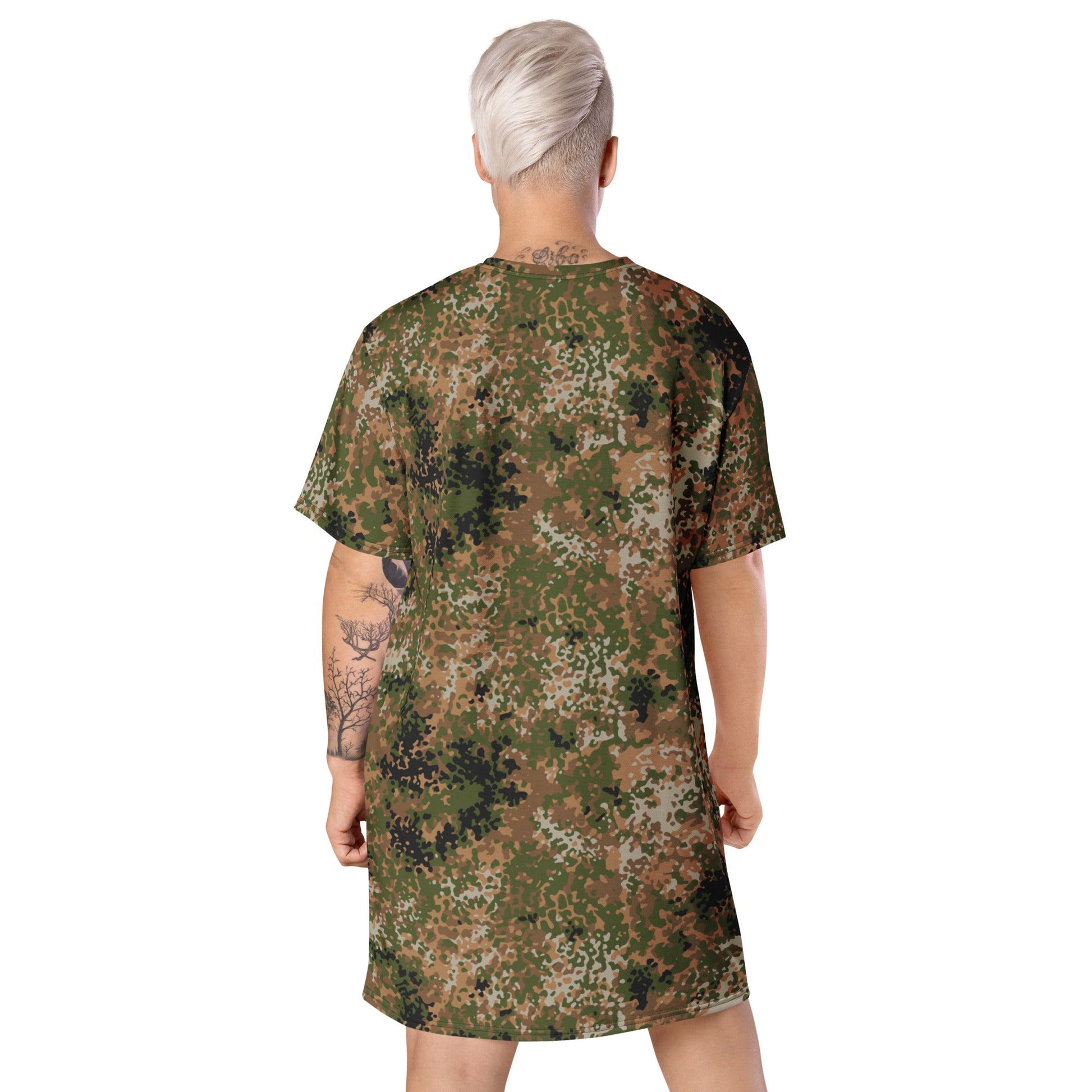 German Flecktarn Multi-terrain CAMO Womens T-Shirt Dress