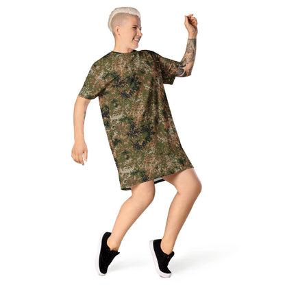 German Flecktarn Multi-terrain CAMO Womens T-Shirt Dress