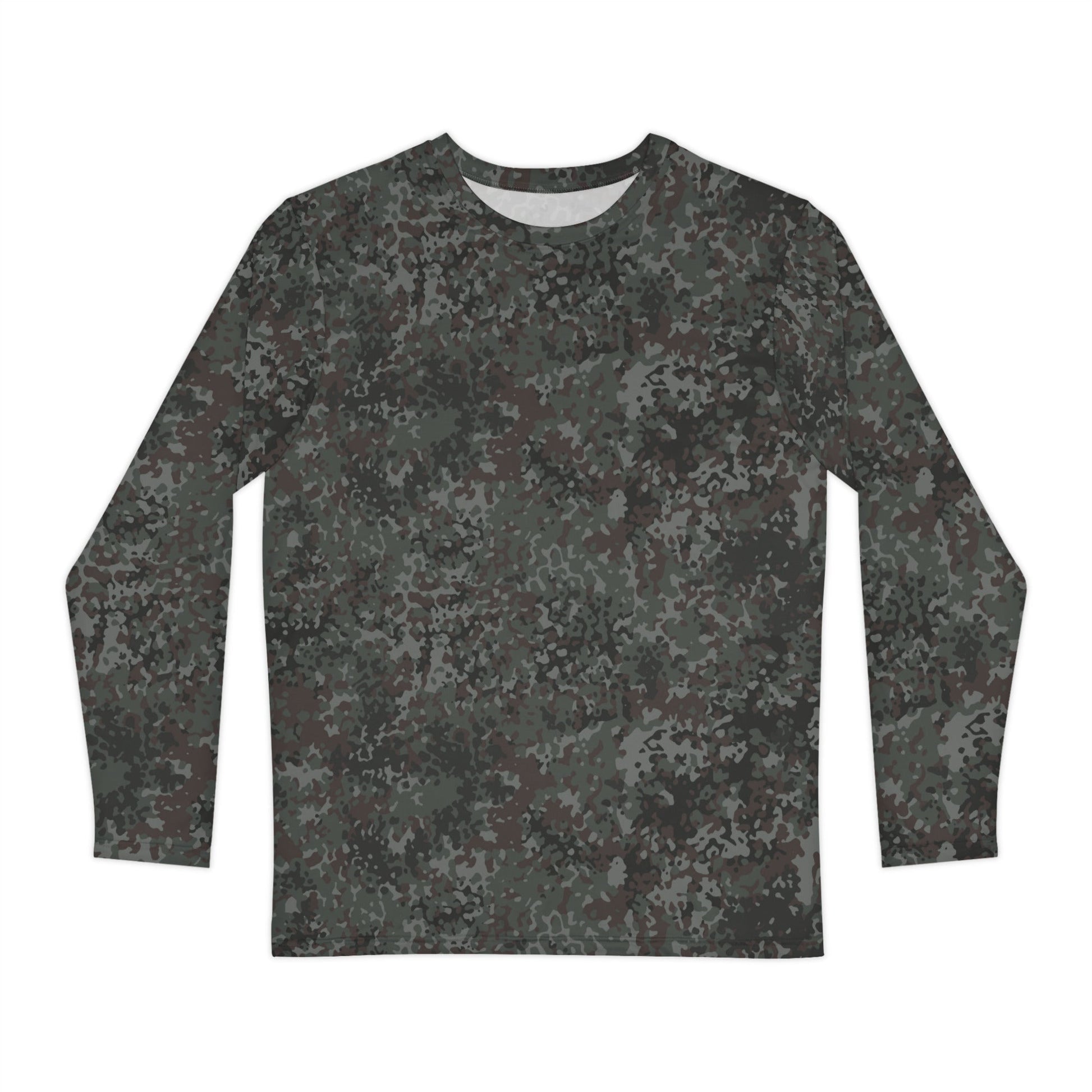 German Flecktarn Night Ops CAMO Unisex Long-Sleeve Shirt - XS