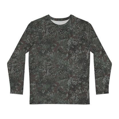 German Flecktarn Night Ops CAMO Unisex Long-Sleeve Shirt - XS