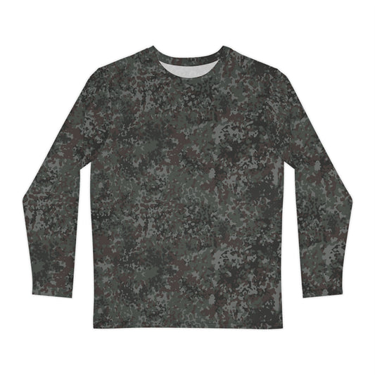 German Flecktarn Night Ops CAMO Unisex Long-Sleeve Shirt - XS