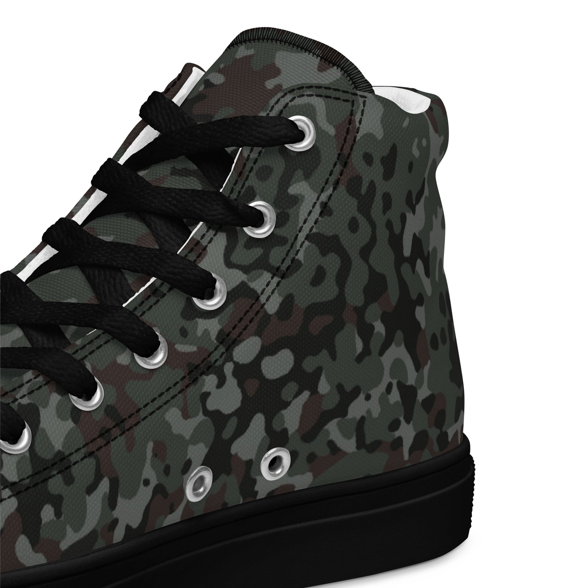 German Flecktarn Night Ops CAMO Mens High-Top Canvas Shoes