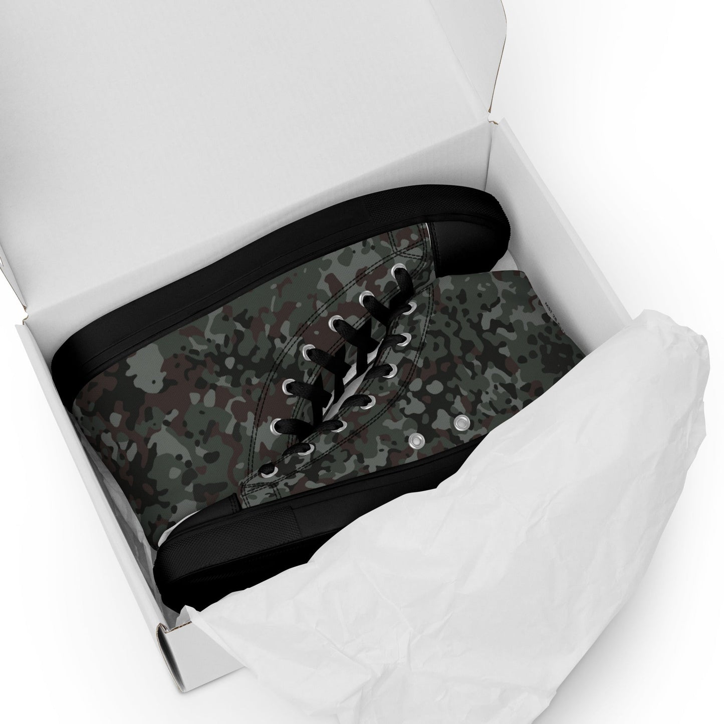German Flecktarn Night Ops CAMO Mens High-Top Canvas Shoes