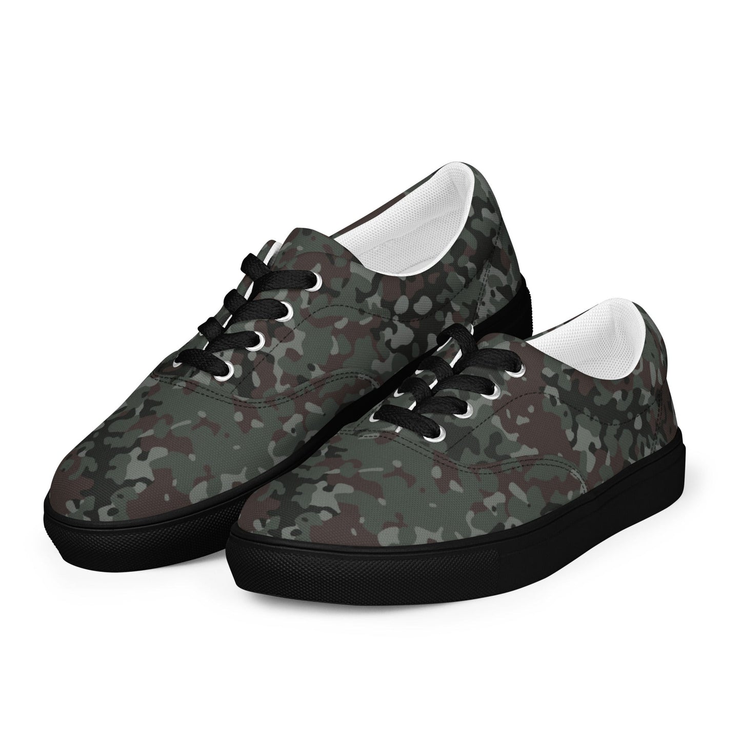 German Flecktarn Night Ops CAMO Mens Lace-Up Canvas Shoes - Lace-up