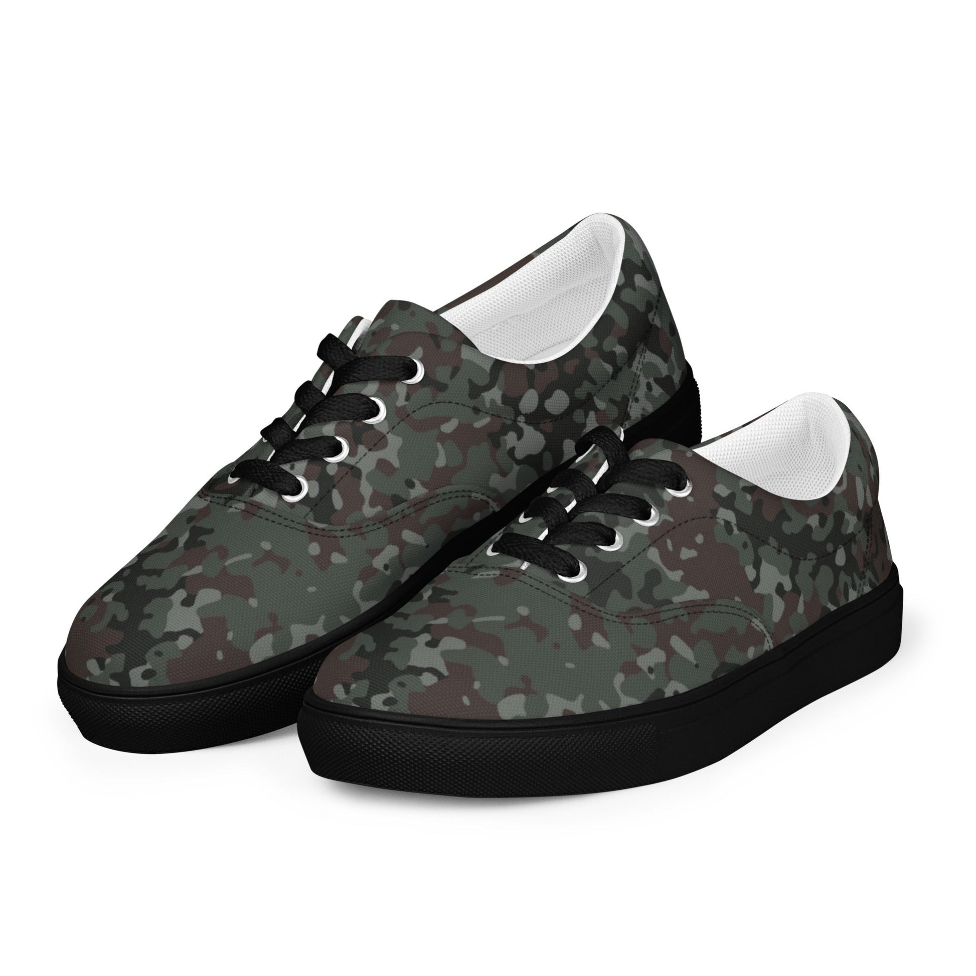 German Flecktarn Night Ops CAMO Mens Lace-Up Canvas Shoes - Lace-up