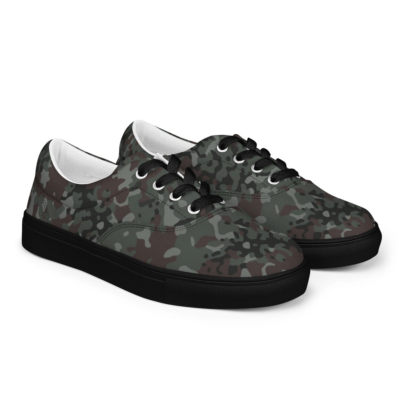 German Flecktarn Night Ops CAMO Mens Lace-Up Canvas Shoes - Lace-up