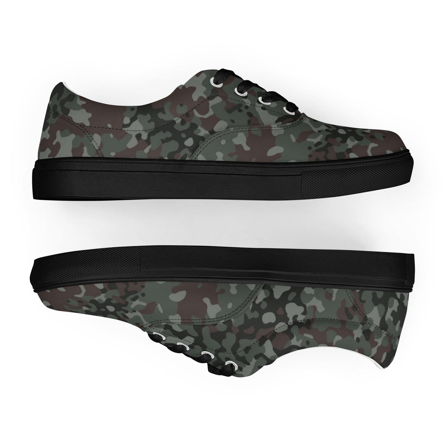 German Flecktarn Night Ops CAMO Mens Lace-Up Canvas Shoes - Lace-up