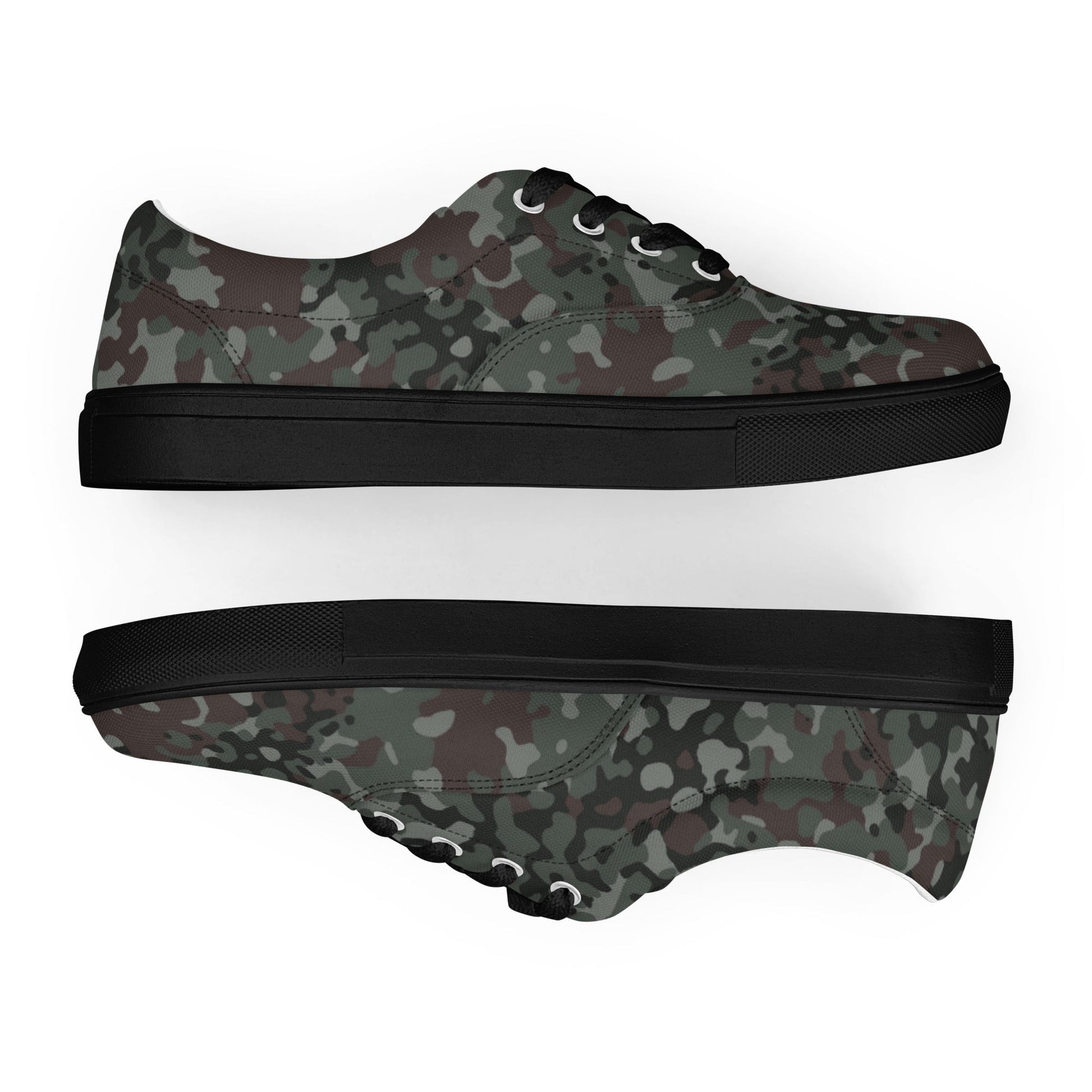 German Flecktarn Night Ops CAMO Mens Lace-Up Canvas Shoes - Lace-up
