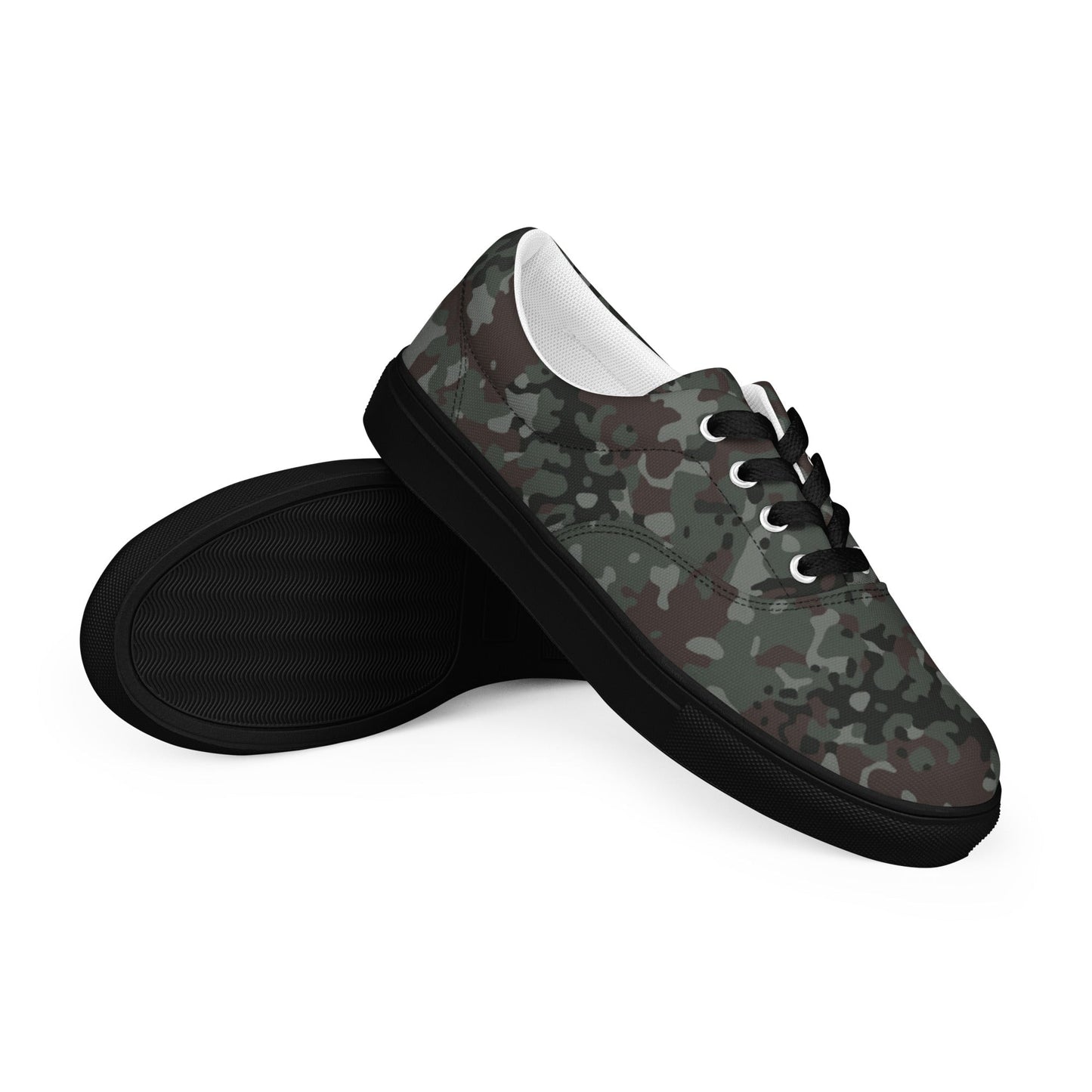 German Flecktarn Night Ops CAMO Mens Lace-Up Canvas Shoes - 5 - Lace-up