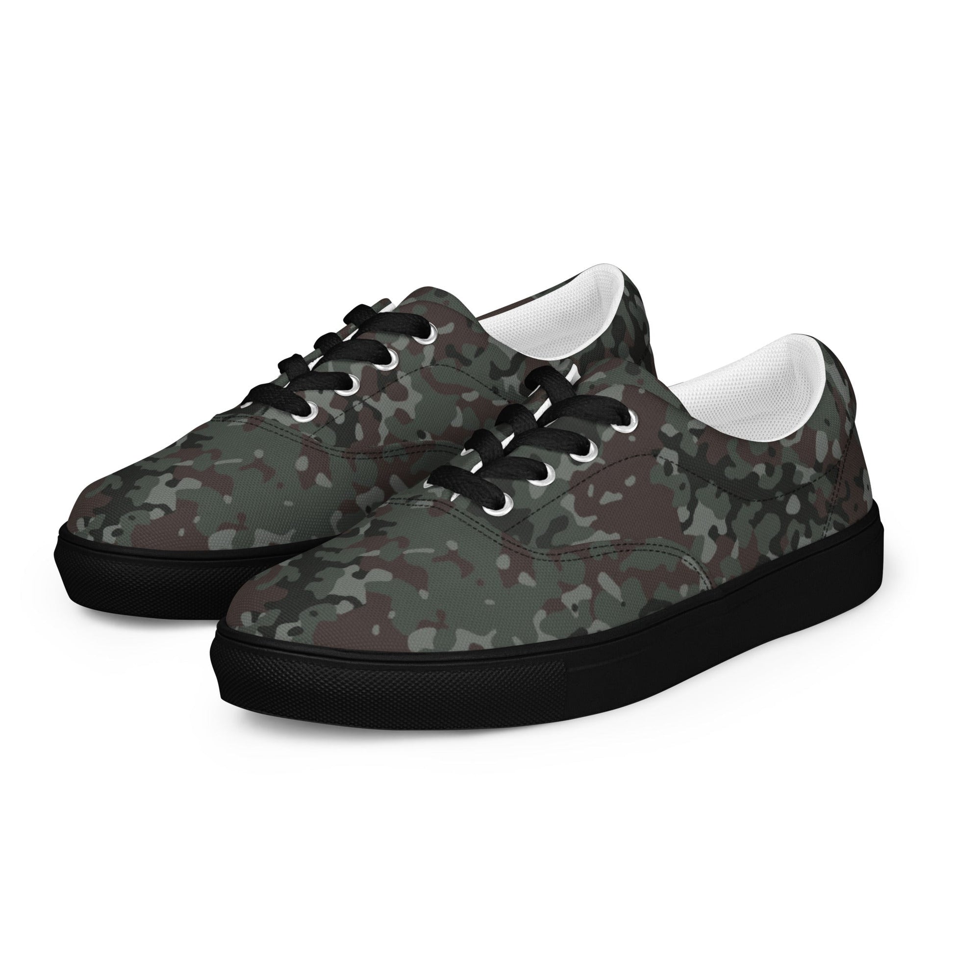 German Flecktarn Night Ops CAMO Mens Lace-Up Canvas Shoes - Lace-up