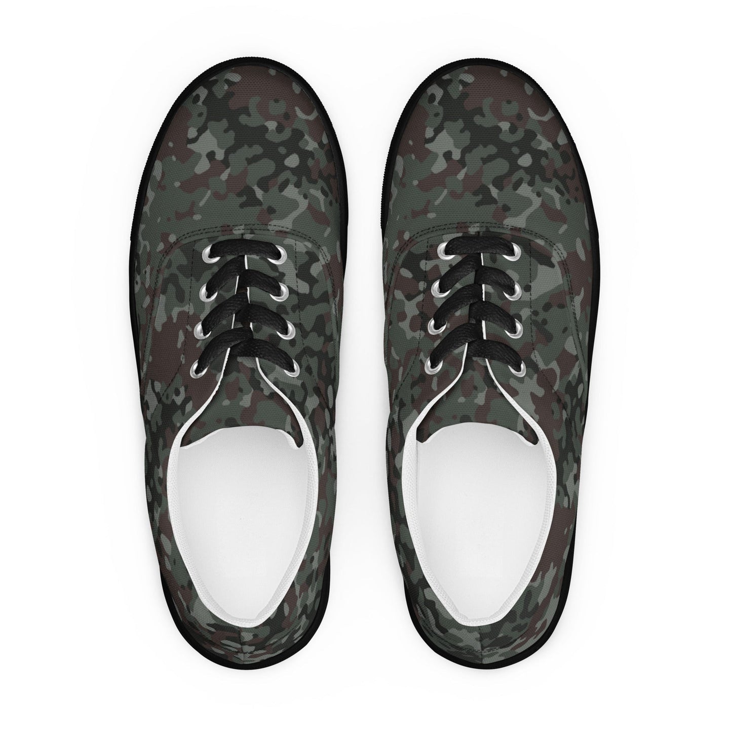 German Flecktarn Night Ops CAMO Mens Lace-Up Canvas Shoes - Lace-up