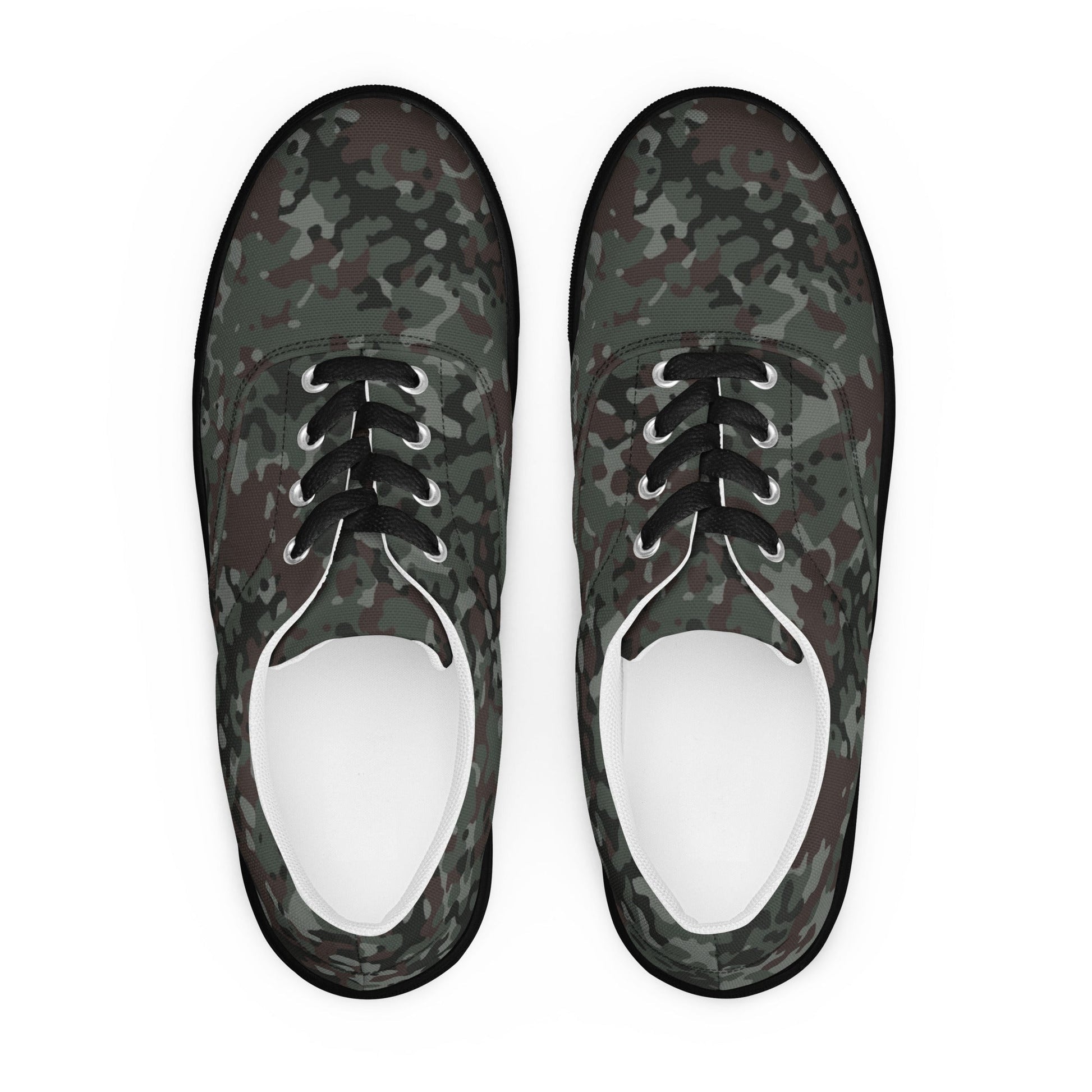 German Flecktarn Night Ops CAMO Mens Lace-Up Canvas Shoes - Lace-up