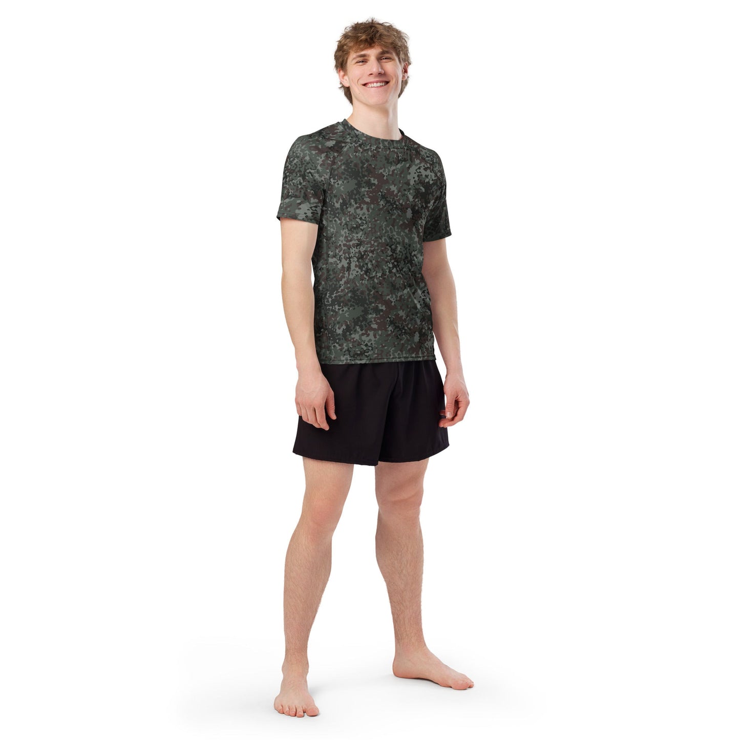 German Flecktarn Night Ops CAMO Mens Short-Sleeve Rash Guard