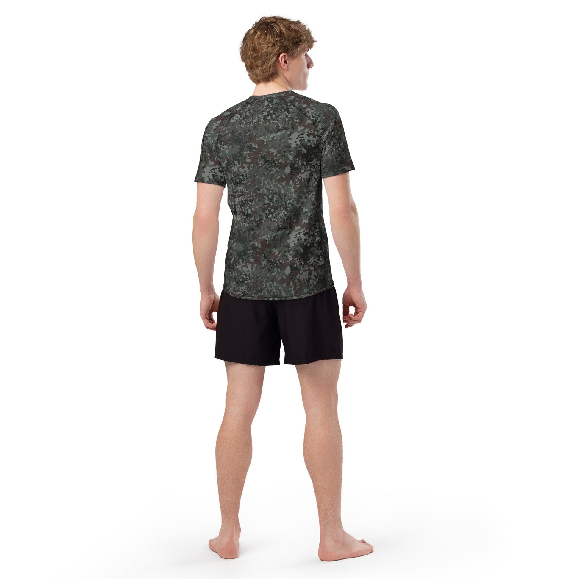 German Flecktarn Night Ops CAMO Mens Short-Sleeve Rash Guard