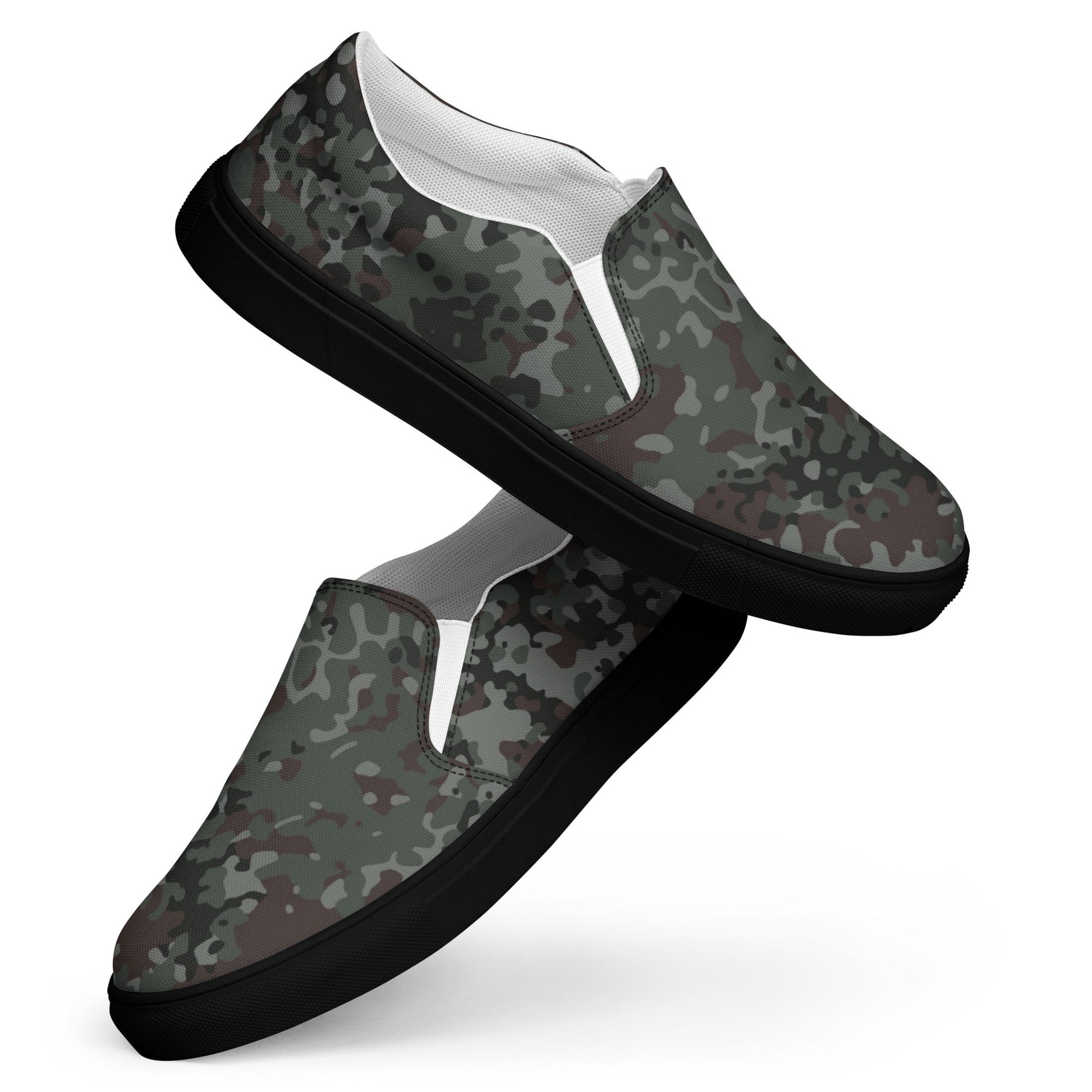German Flecktarn Night Ops CAMO Mens Slip-On Canvas Shoes