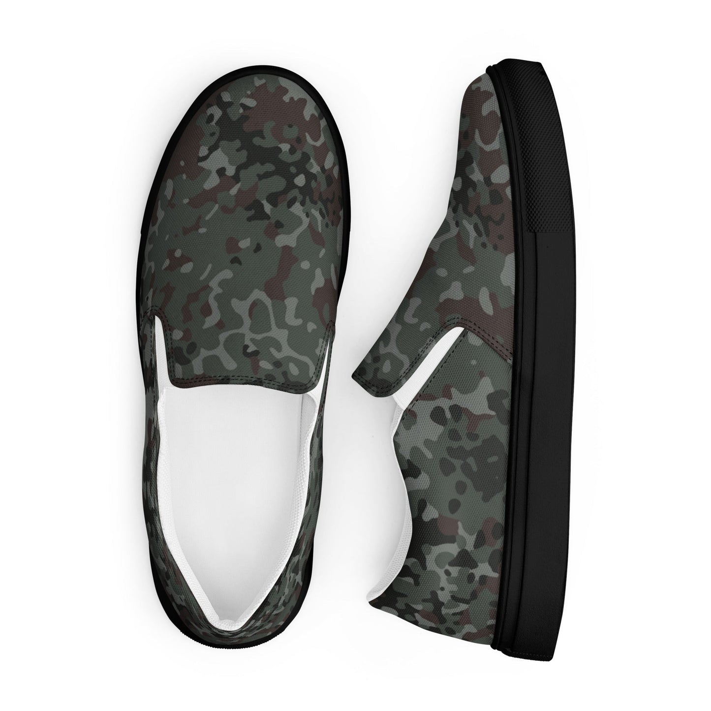 German Flecktarn Night Ops CAMO Mens Slip-On Canvas Shoes