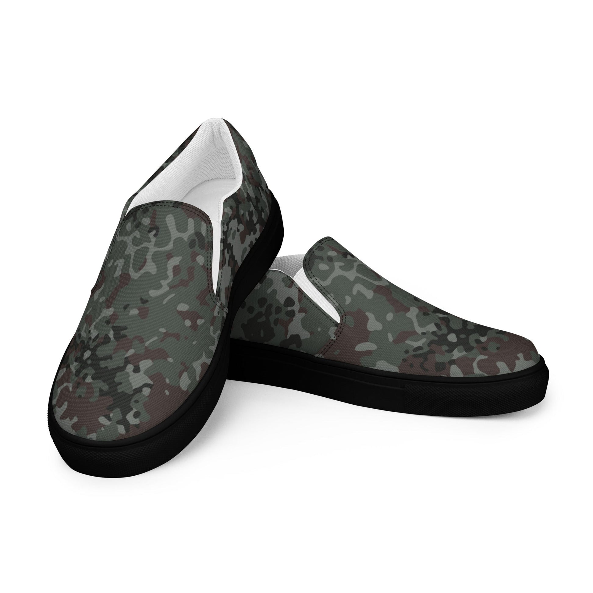German Flecktarn Night Ops CAMO Mens Slip-On Canvas Shoes - 5