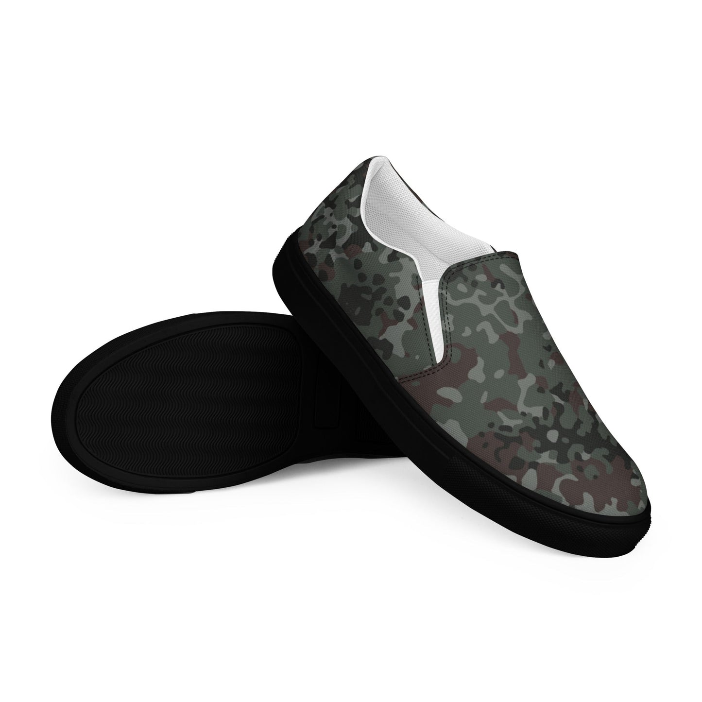 German Flecktarn Night Ops CAMO Mens Slip-On Canvas Shoes