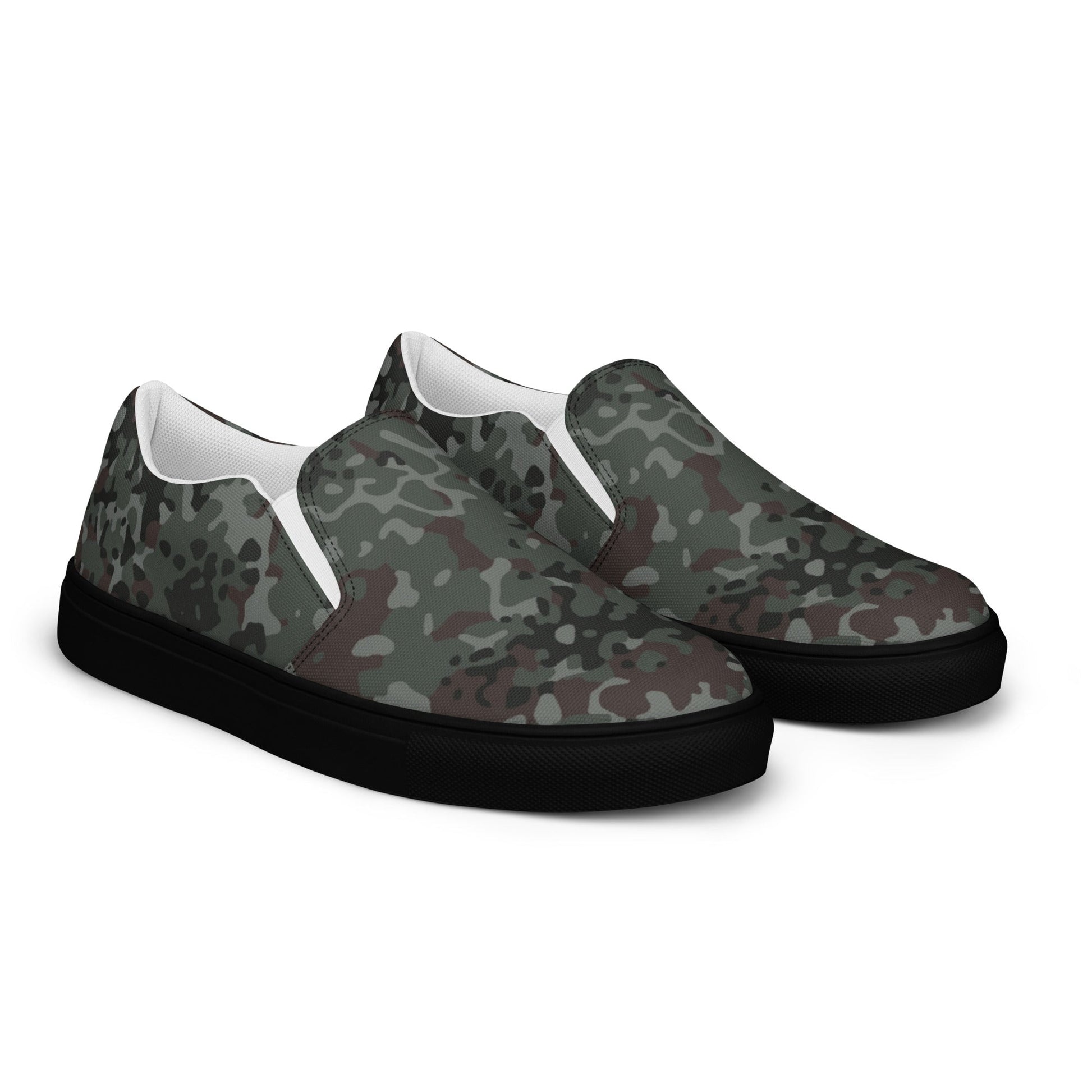 German Flecktarn Night Ops CAMO Mens Slip-On Canvas Shoes