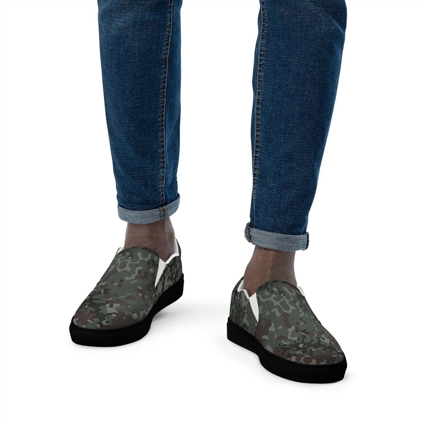 German Flecktarn Night Ops CAMO Mens Slip-On Canvas Shoes