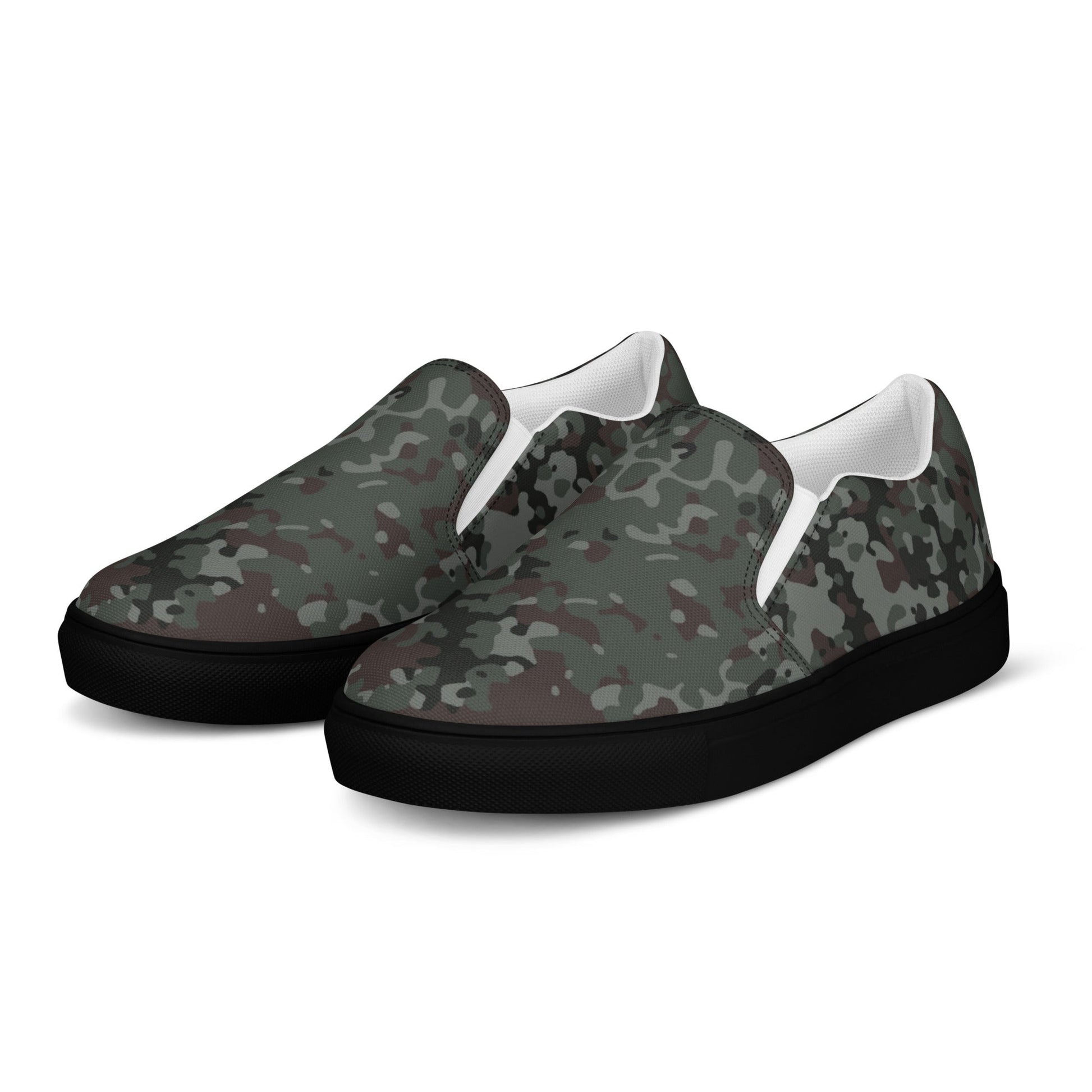 German Flecktarn Night Ops CAMO Mens Slip-On Canvas Shoes