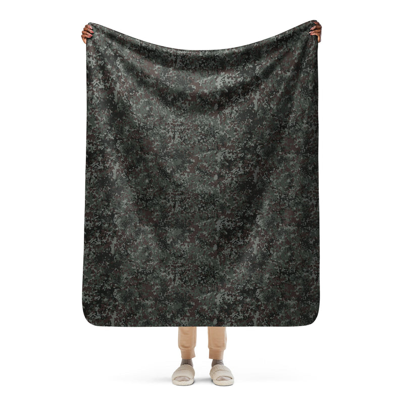 Flecktarn Bundeswehr Night Ops CAMO Sherpa Blanket - 50″×60″
