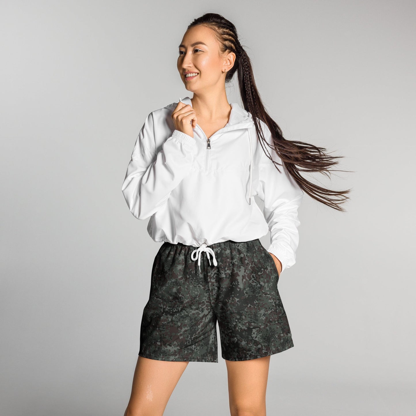 German Flecktarn Night Ops CAMO Unisex Athletic Long Shorts