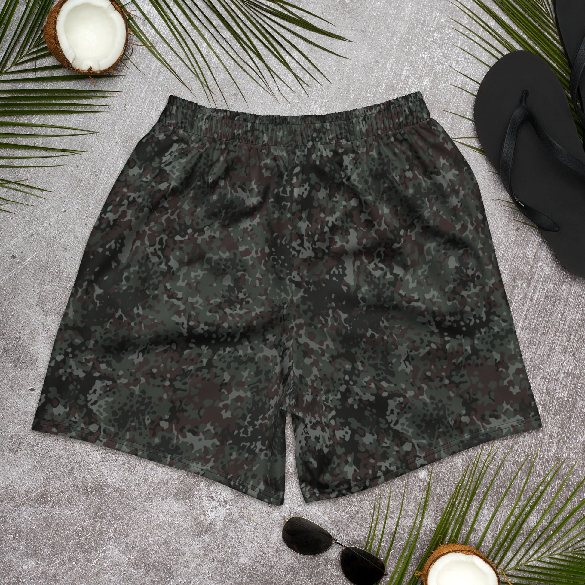 German Flecktarn Night Ops CAMO Unisex Athletic Long Shorts