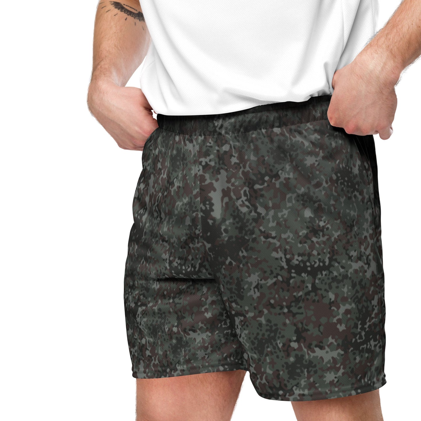 German Flecktarn Night Ops CAMO Unisex Mesh Shorts