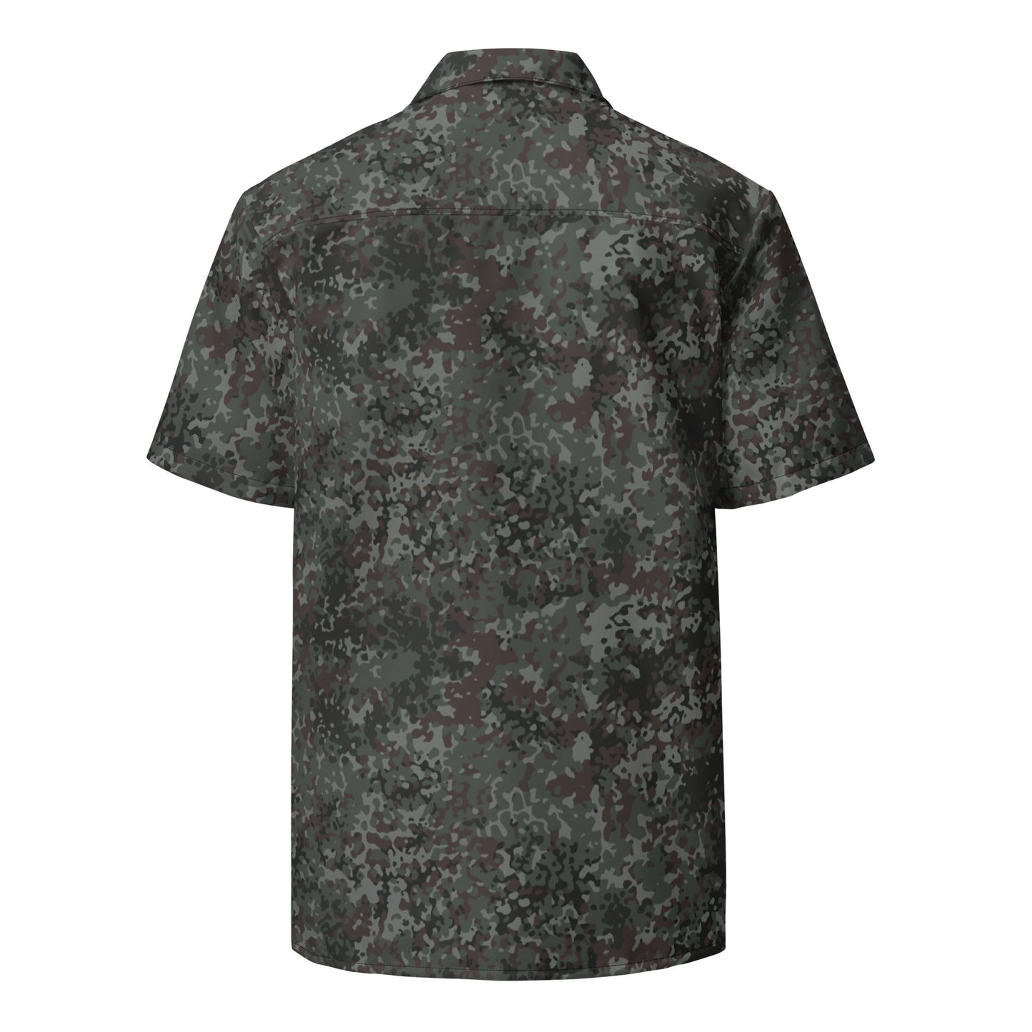 German Flecktarn Night Ops CAMO Unisex Short-Sleeve Button Shirt
