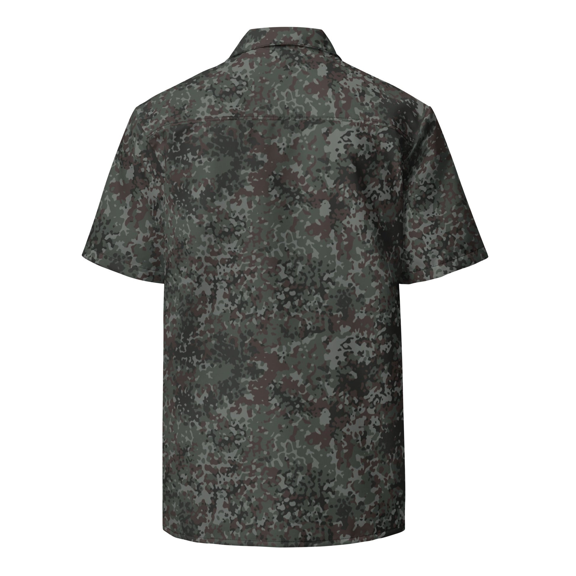 German Flecktarn Night Ops CAMO Unisex Short-Sleeve Button Shirt