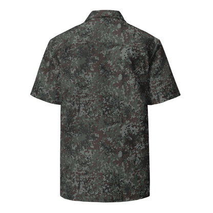 German Flecktarn Night Ops CAMO Unisex Short-Sleeve Button Shirt