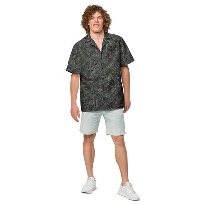 German Flecktarn Night Ops CAMO Unisex Short-Sleeve Button Shirt