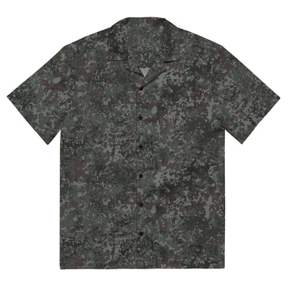 German Flecktarn Night Ops CAMO Unisex Short-Sleeve Button Shirt